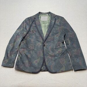 Messagerie Blazer Mens IT 50 US 40 Green Paisley Sport Coat Designer Made Italy